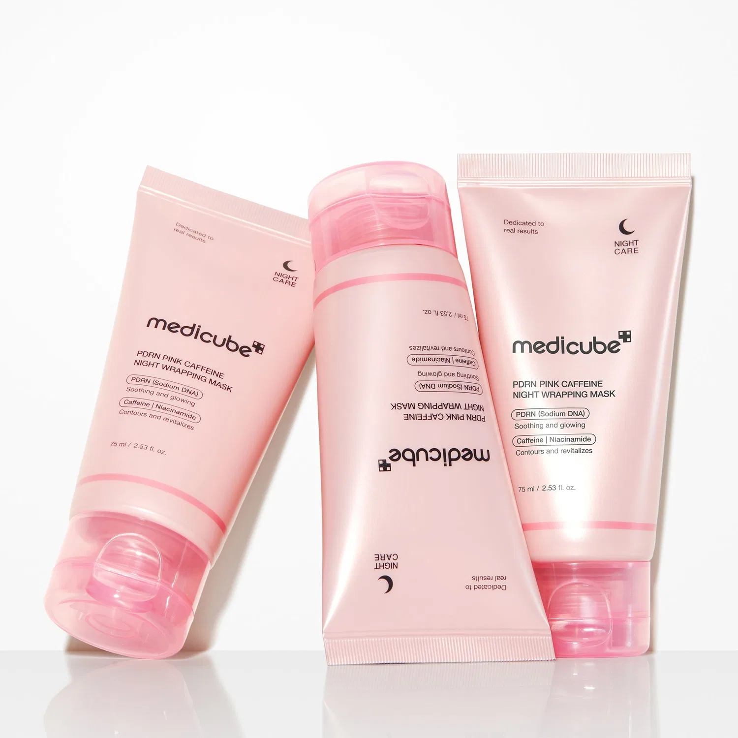 Ночная обертывающая маска для лица PDRN Pink Caffeine Medicube, 75 мл — фото 4