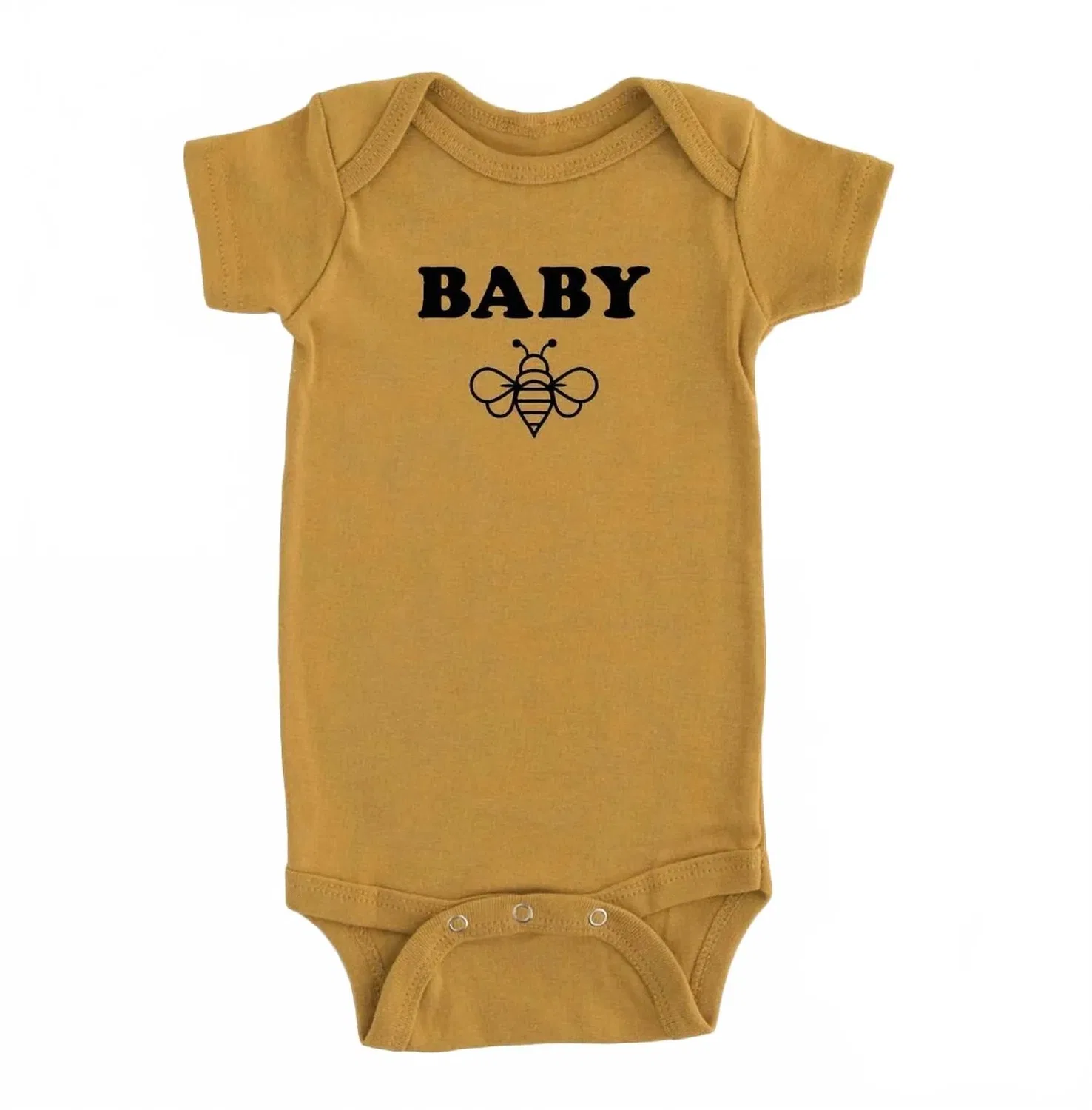 Детский боди-комбинезон для мальчиков с принтом пчелы Bee Onesie Nature Suppply Co, Mustard — фото 2