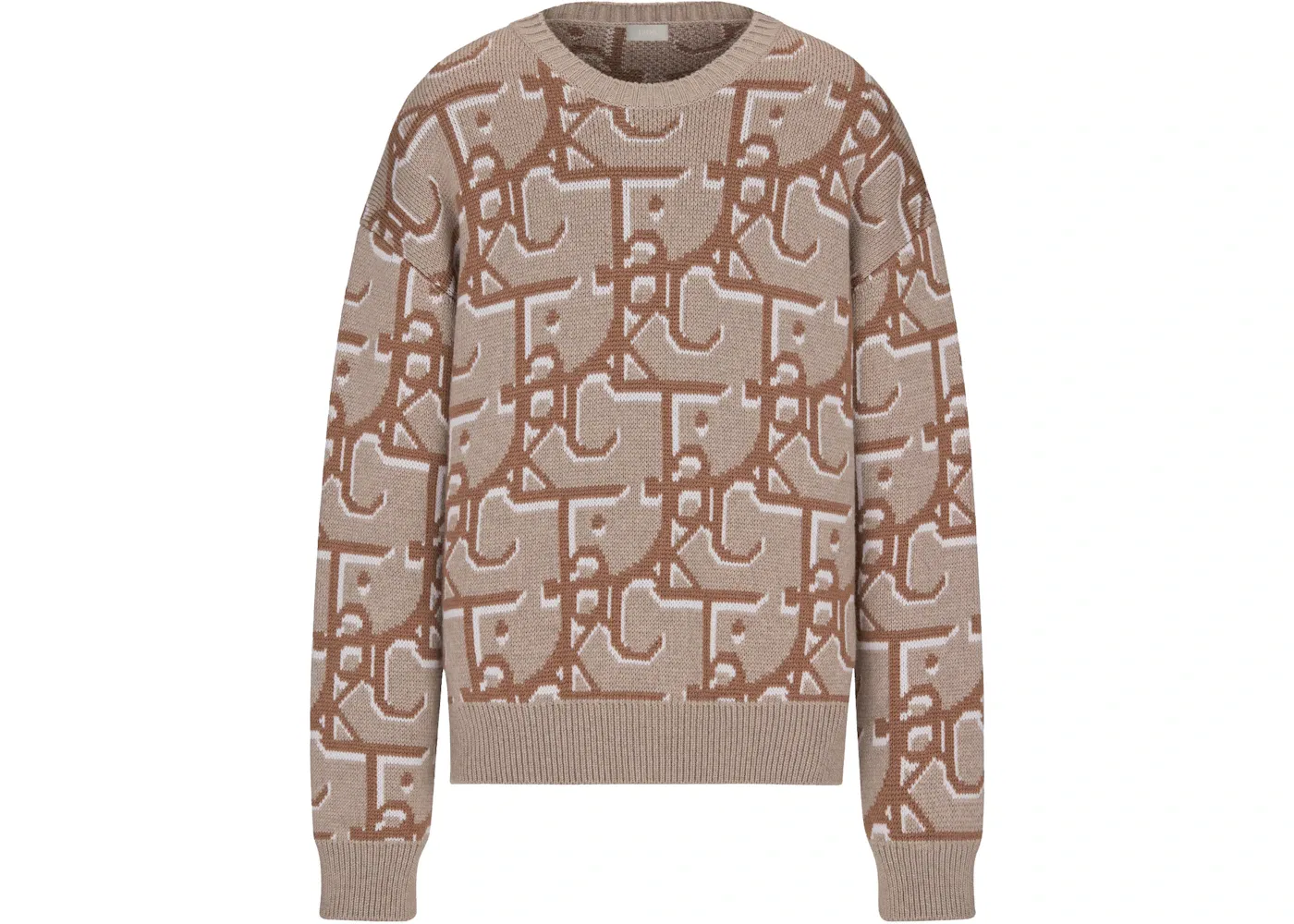 Мужской джемпер оверсайз с принтом Dior x CACTUS JACK Sweater, Beige/Brown