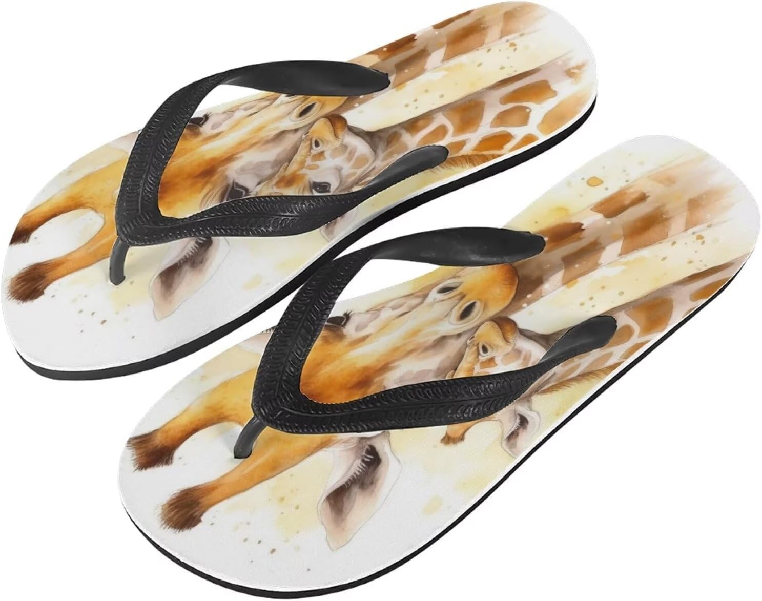 

Женские сандалии Semiouray с черепом, классические мужские шлепанцы с животным и цветочным принтом, мягкая удобная модель для ванной, унисекс, Watercolor Giraffe