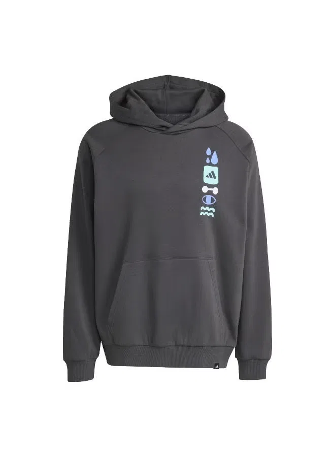 Худи с принтом Gfx Adidas, серый — фото 2