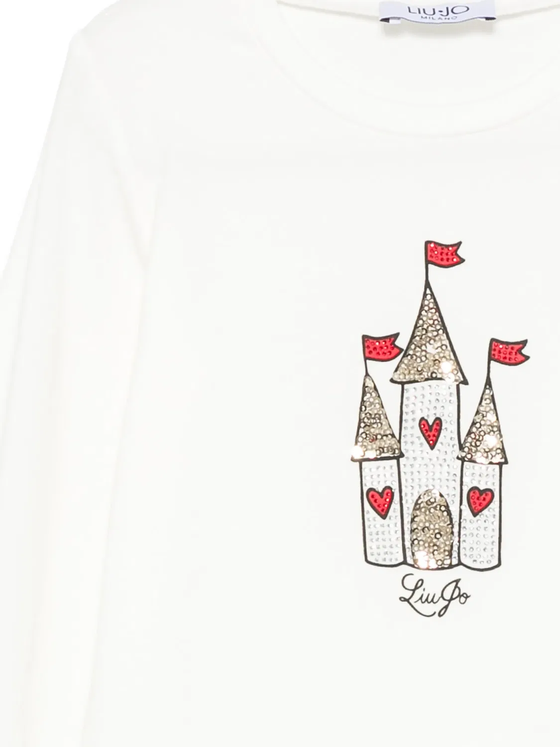 Футболка с длинными рукавами и пайетками Liu Jo Kids, белый — фото 3