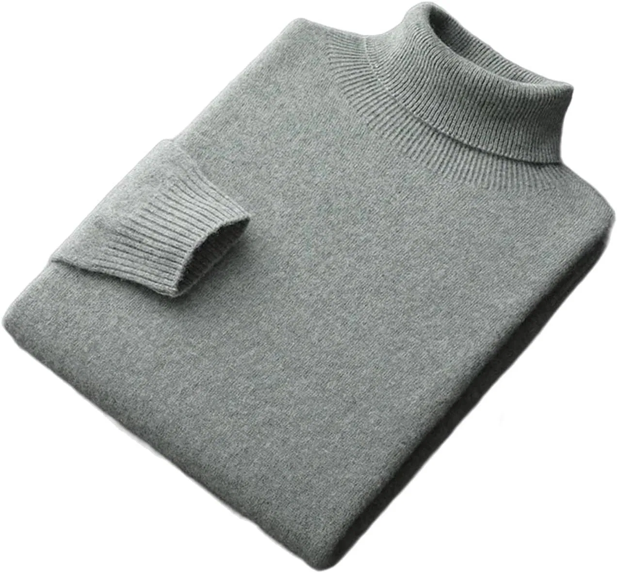 Мужской свитер с высоким воротником из флиса, Slim Fit, Ganlan Green
