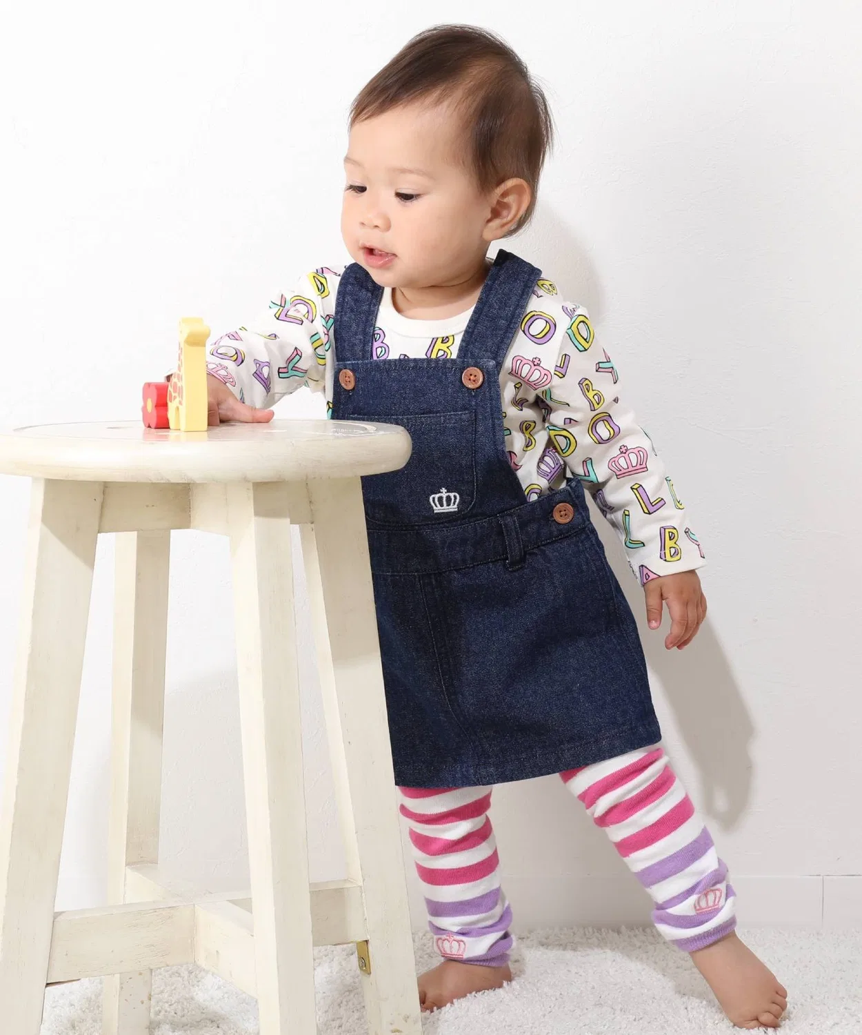 Детский джемпер-сарафан для девочек с вышивкой, модель 9631B BABYDOLL, Light Indigo Blue