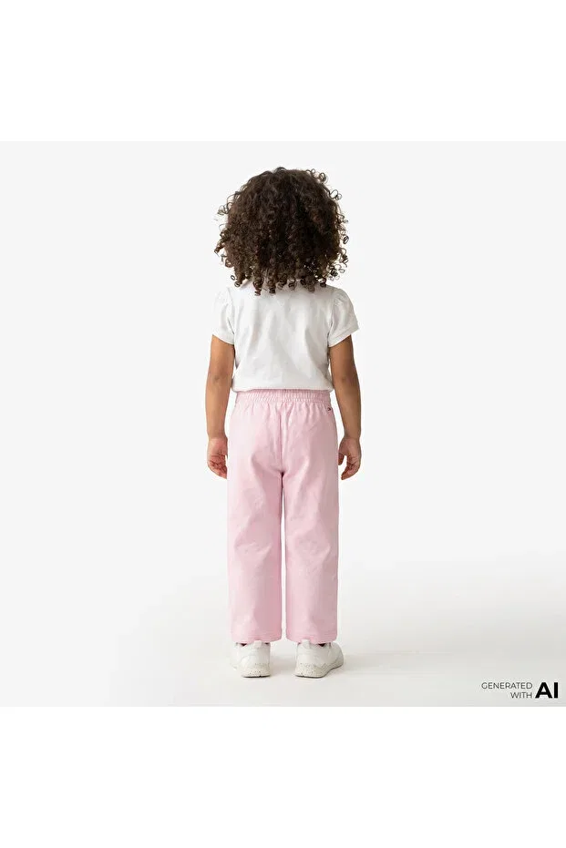 Детские спортивные штаны для девочек с принтом Tommy Hilfiger, Pink — фото 2