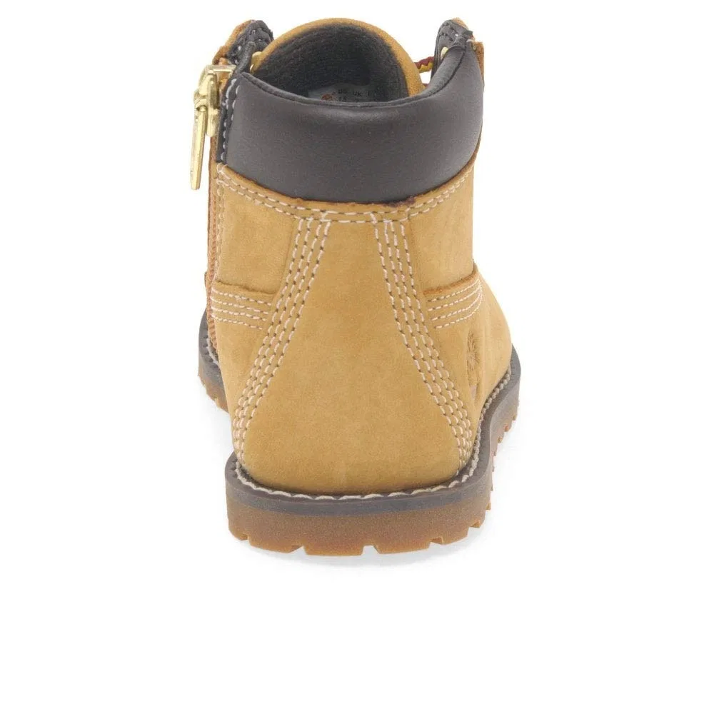 Детские ботинки для мальчиков с молнией Pokey Pine 6 in Zip Timberland, Yellow Wheat 231 — фото 2