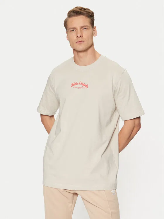 Футболка loose fit Adidas, бежевый