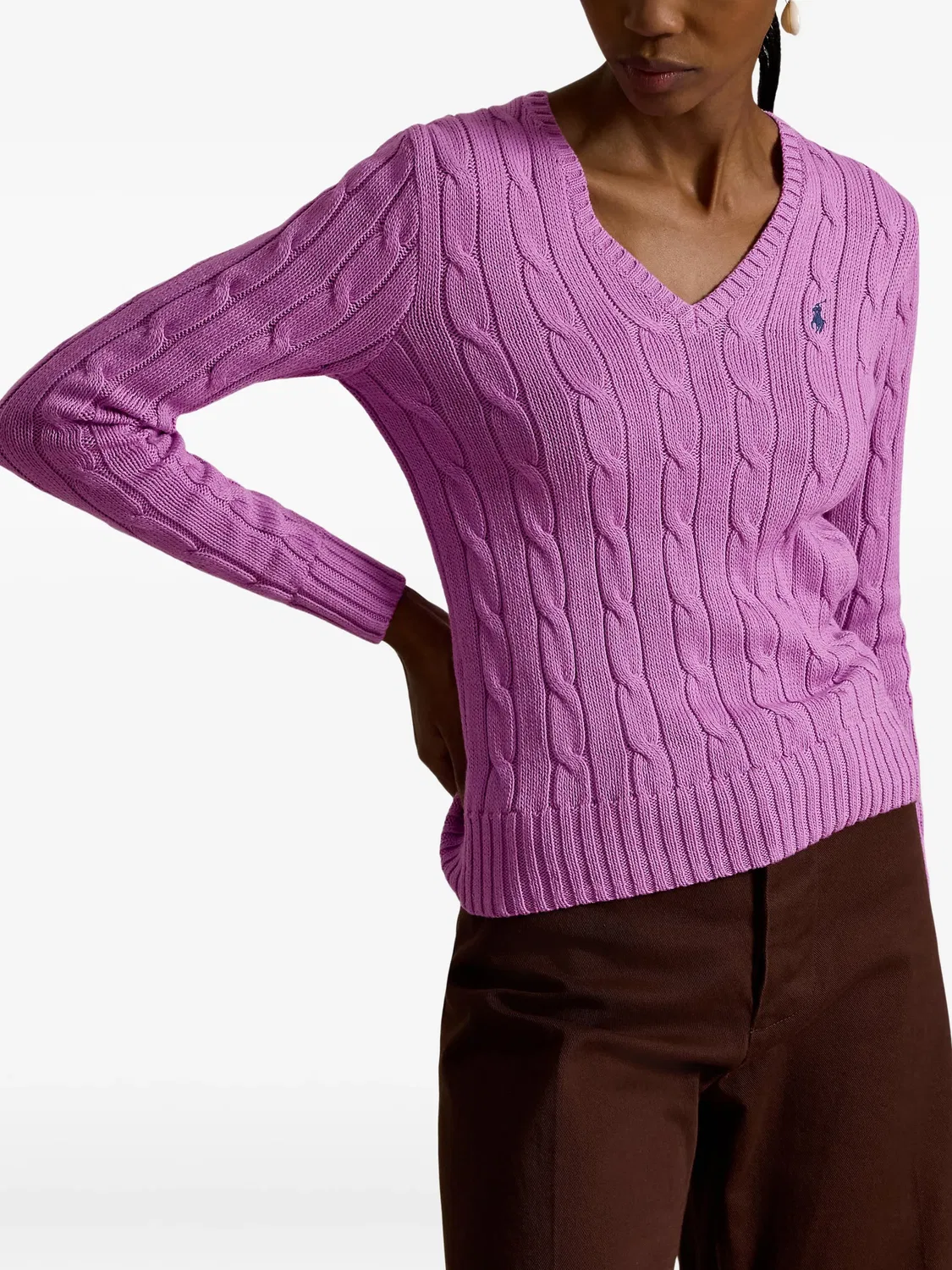 Polo Ralph Lauren Свитер хлопковый розовый — фото 4