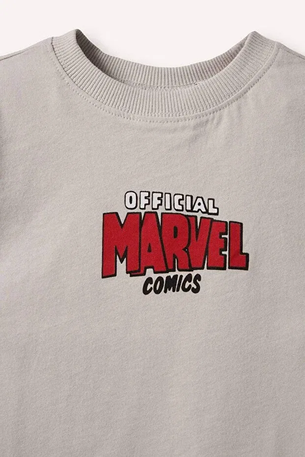 Детское боди для мальчиков с принтом Marvel Comics Defacto, Gray — фото 2