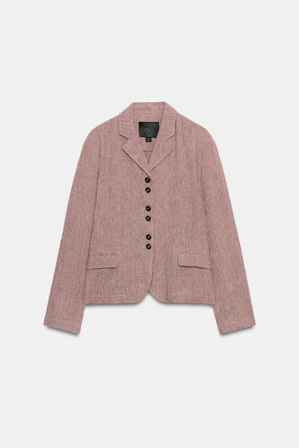 Блейзер из льняной смеси, коллекция ZW. ZARA, Burgundy — фото 3