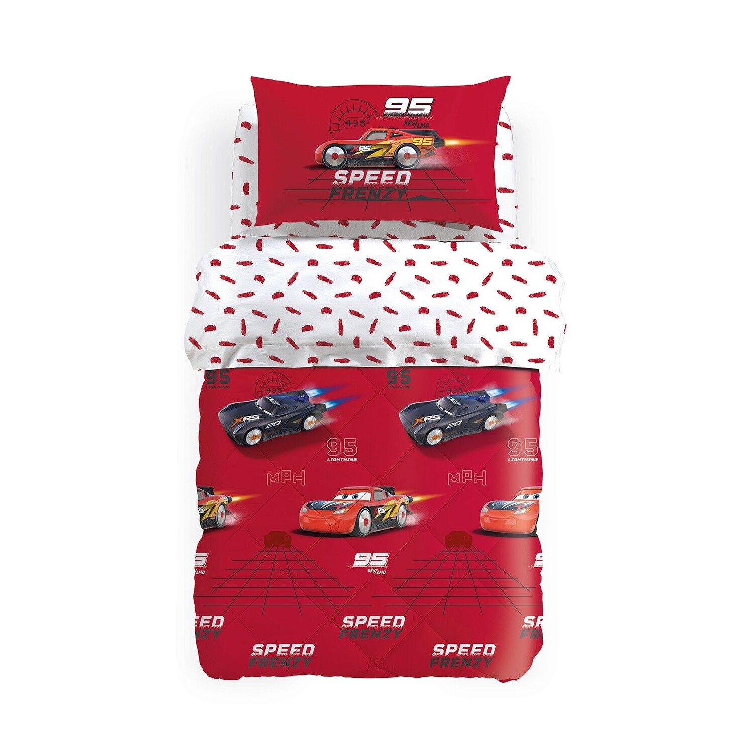 

Стеганное покрывало Caleffi Disney Cars Frenzy, красный