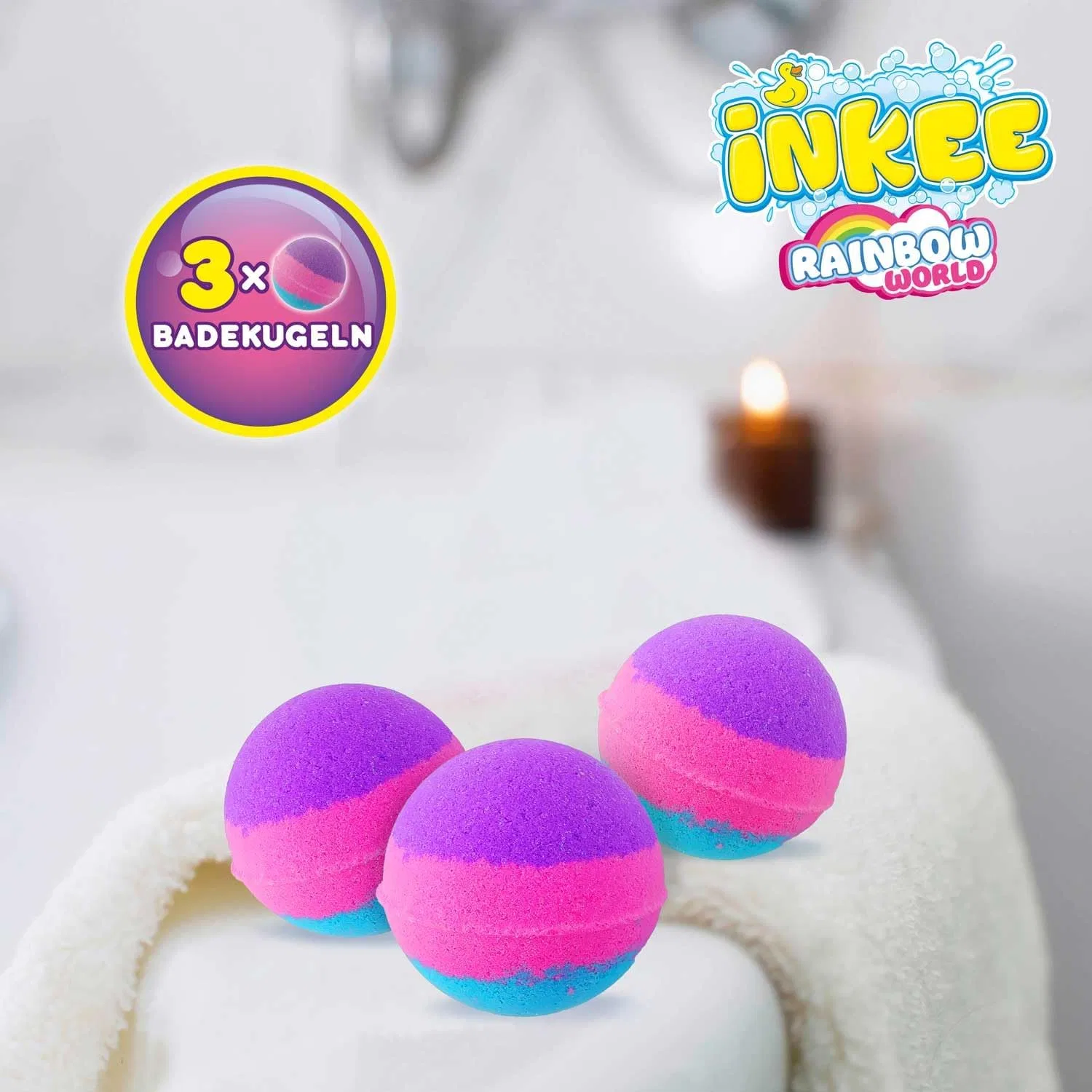 Набор бомбочек для ванны INKEE, 3 шт, Cotton Candy, 3x60 г — фото 4