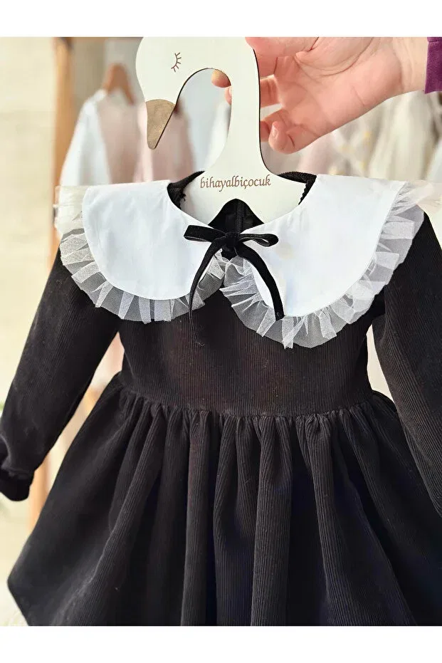 Детское платье для девочек длинное из тюля Bihayalbiçocuk, Black — фото 2