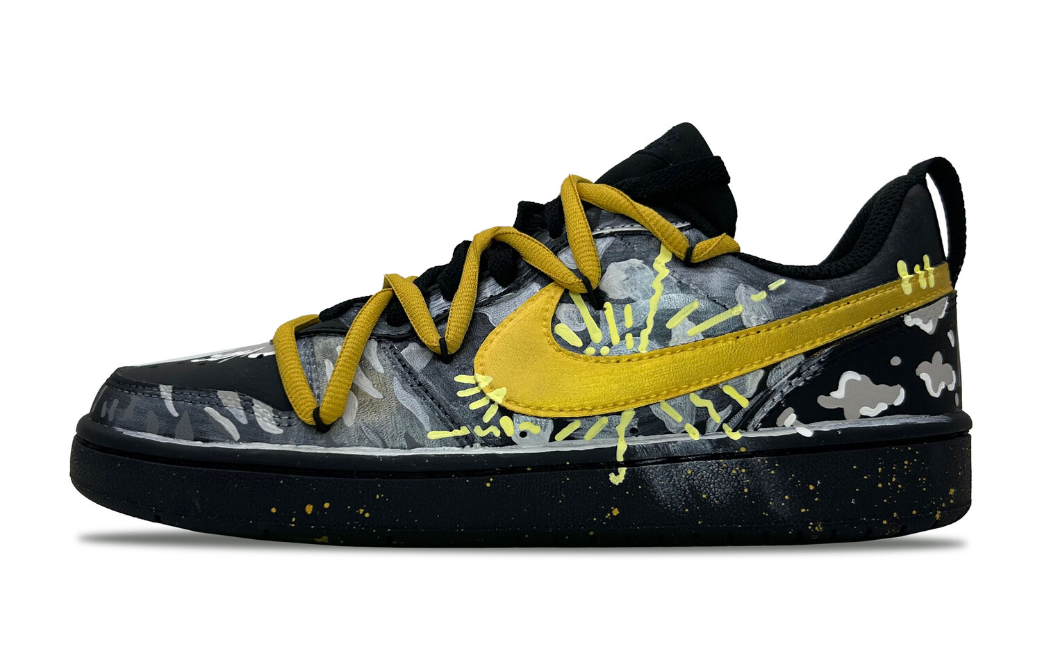

Кроссовки Nike Court Borough Skateboarding Shoes Women's Low-top Black/Gold/Silver, черный