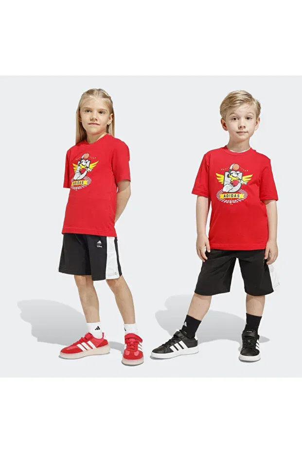 Детский спортивный костюм для девочки красный Mickey Mouse Adidas, Red