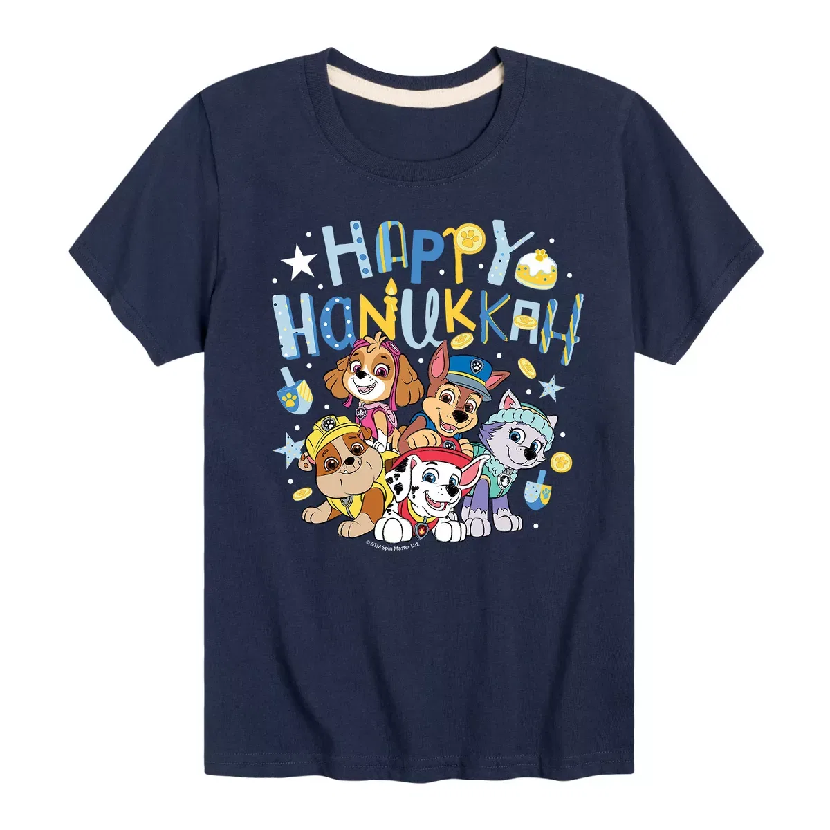 Детская футболка с принтом Happy Hanukkah PAW Patrol, Navy