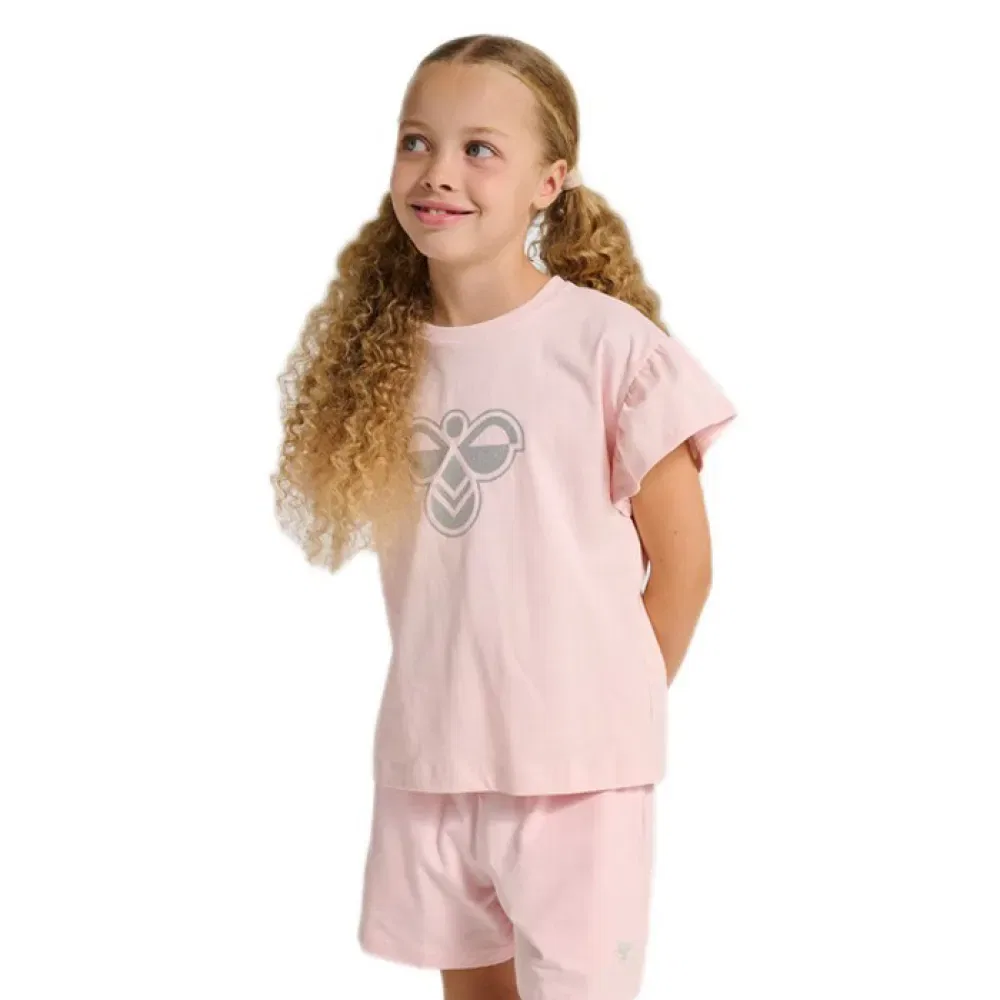 Детская футболка с рюшами Ruffle Big Bee Hummel, Pink