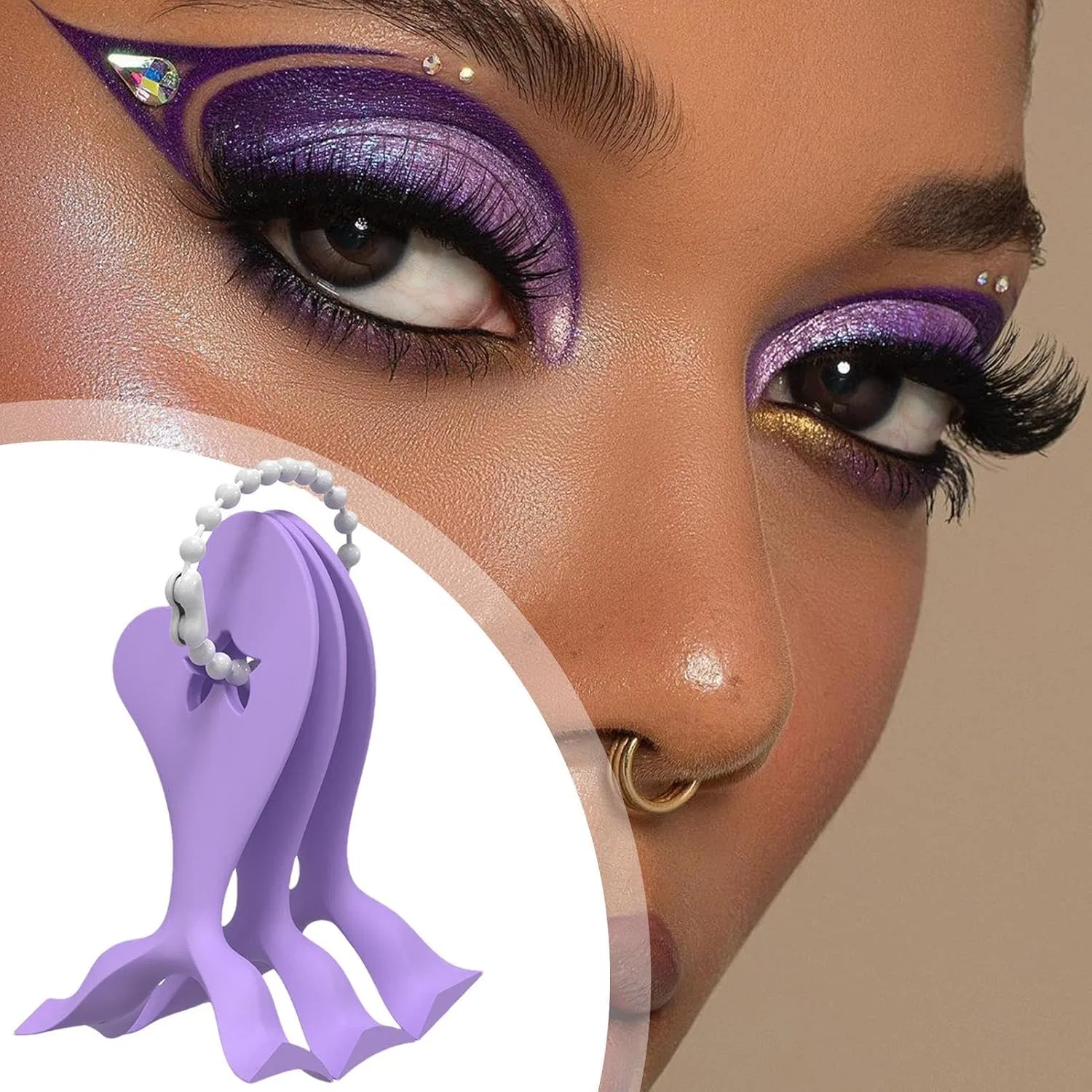 Трафарет для подводки глаз, Silicone, 3 шт, Purple Generic — фото 3