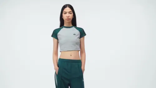 Женские спортивные брюки свободного кроя Firebird Loose Track Pants Adidas Originals, зеленый/серый — фото 2