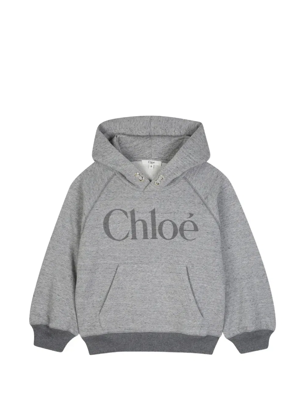Худи с рукавами-реглан и логотипом Chloe Kids, серый