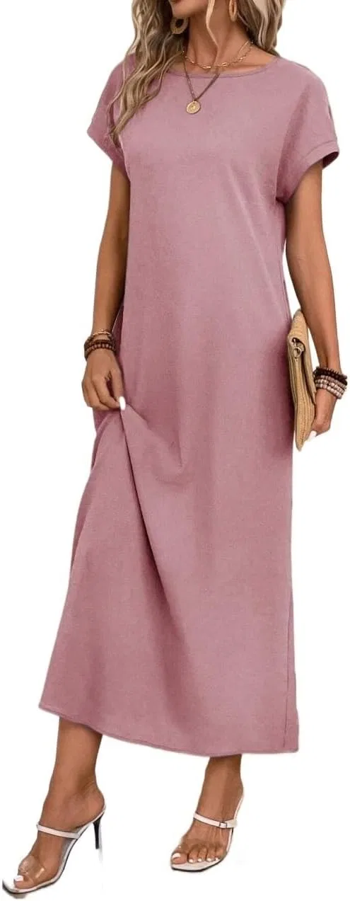 Женское свободное платье с летучей мышью Batwing Sleeve, Dusty Pink