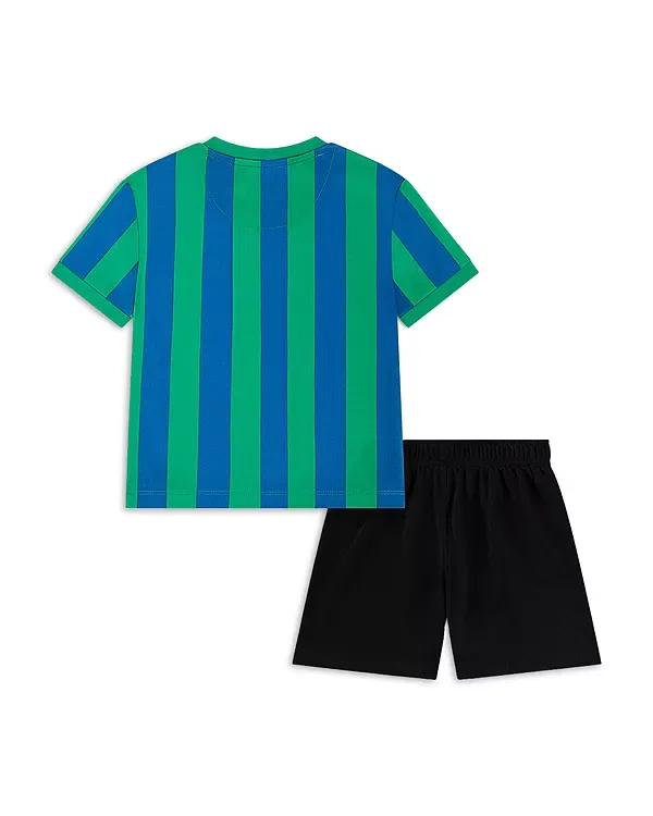 Детский комплект для мальчиков из жаккардовой ткани Goal Mode Jacquard Tee & Shorts Nike, черный — фото 2