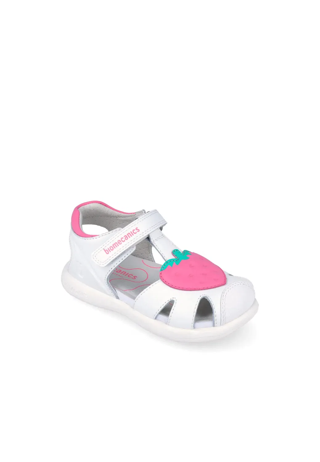 Детские сандалии для девочек кожаные Biomecanics, Blanco / Rosa — фото 4