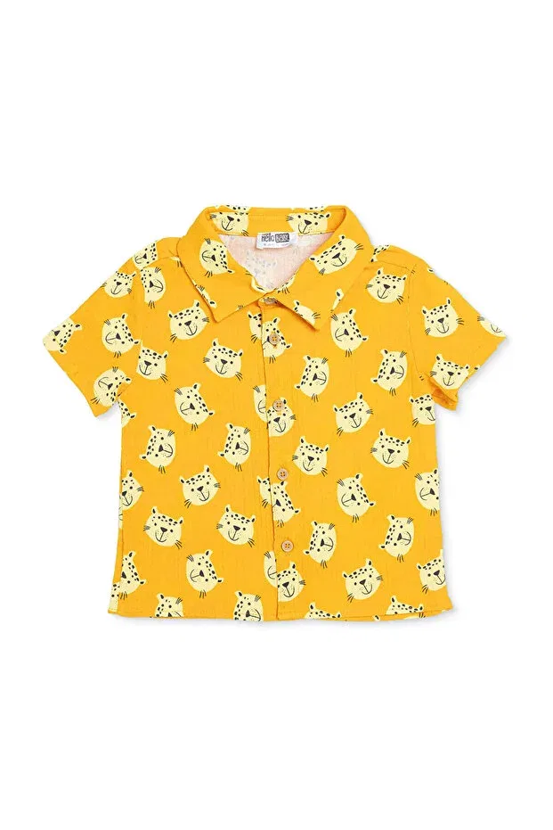 Детская рубашка для мальчиков с принтом Hellobaby Ebebek Hello Baby, Yellow Printed