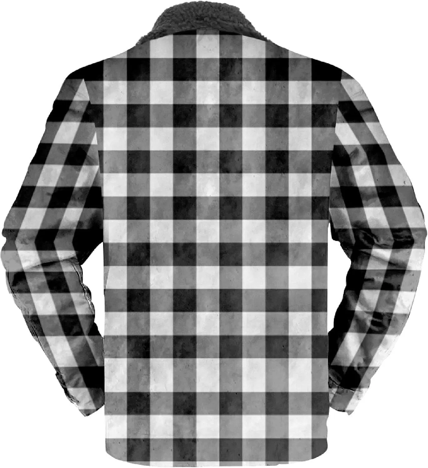 Мужская фланелевая куртка с флисовой подкладкой, модель Buffalo Plaid Western, чёрный — фото 2