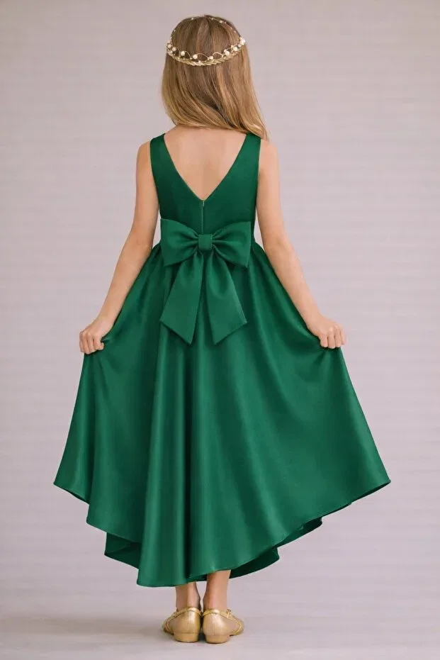 Детское платье для девочек без рукавов Nsmlife, Emerald Green — фото 2