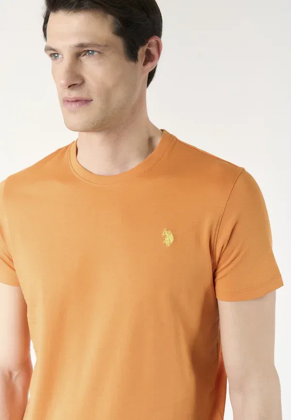 Футболка хлопковая Basic t-shirt U.S. Polo Assn., Arancio, оранжевый — фото 4
