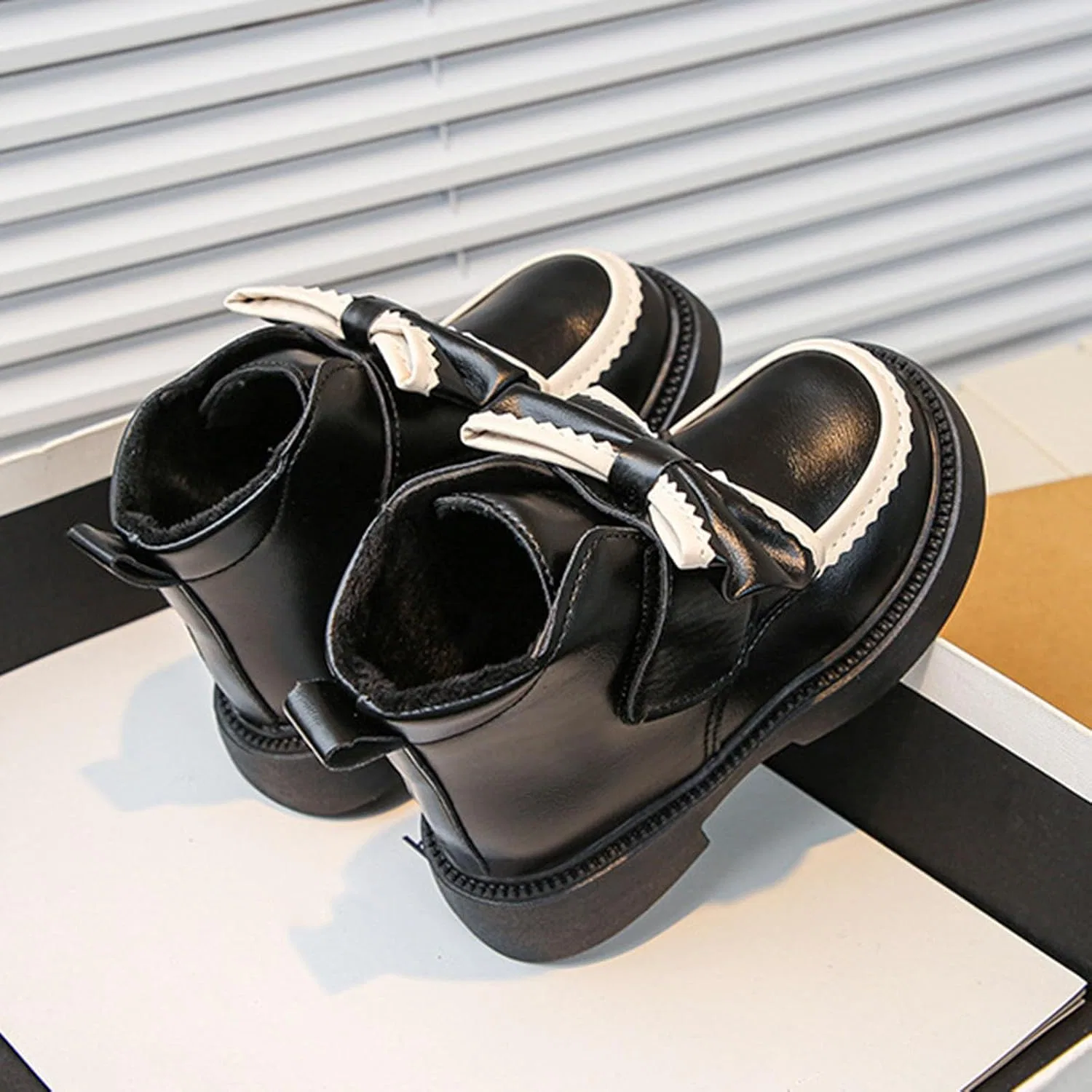 Детские зимние ботинки для девочек с мехом Zzalalana, Black — фото 2