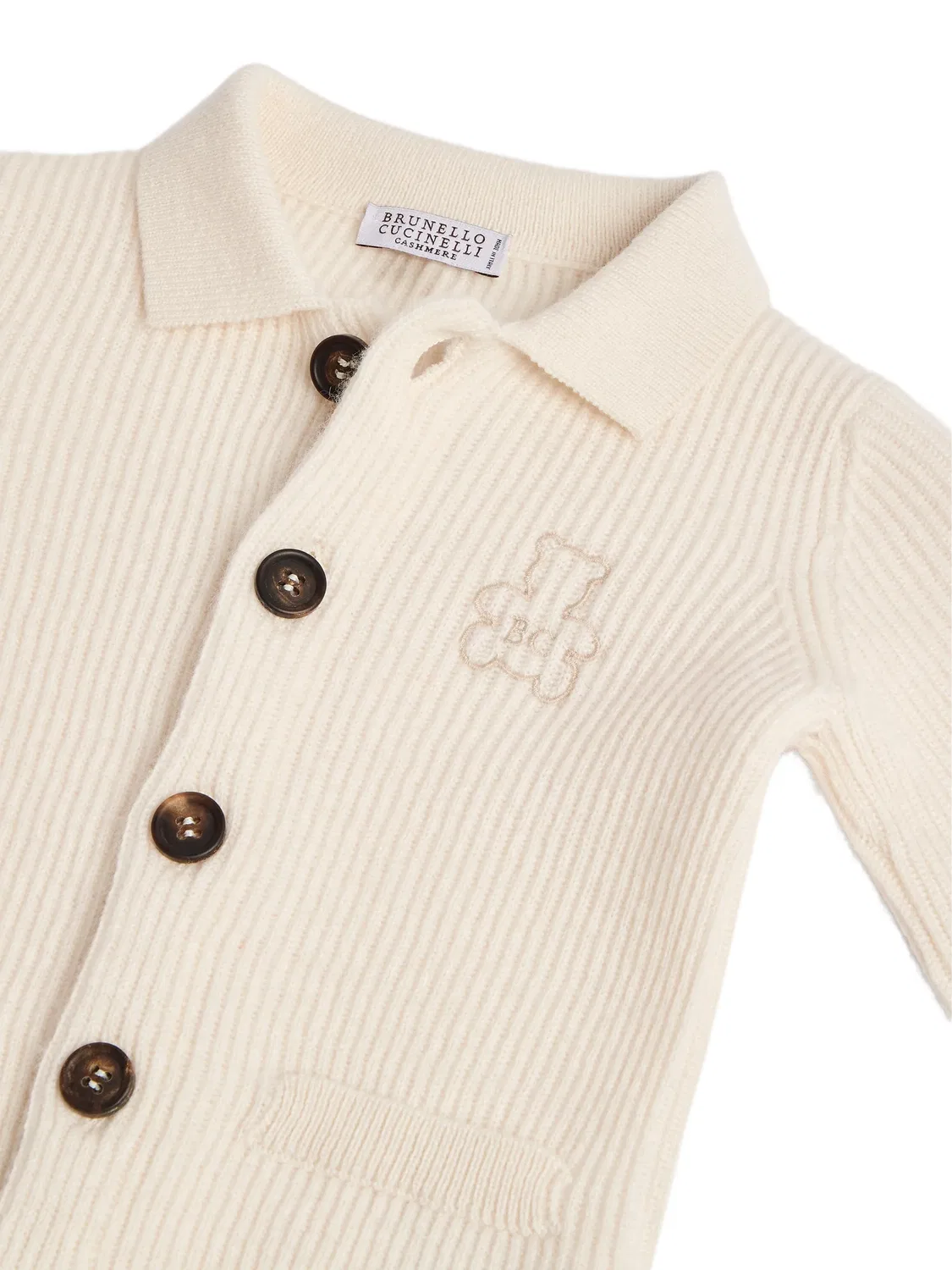 Кардиган Bernie Brunello Cucinelli Kids, нейтральные цвета — фото 3