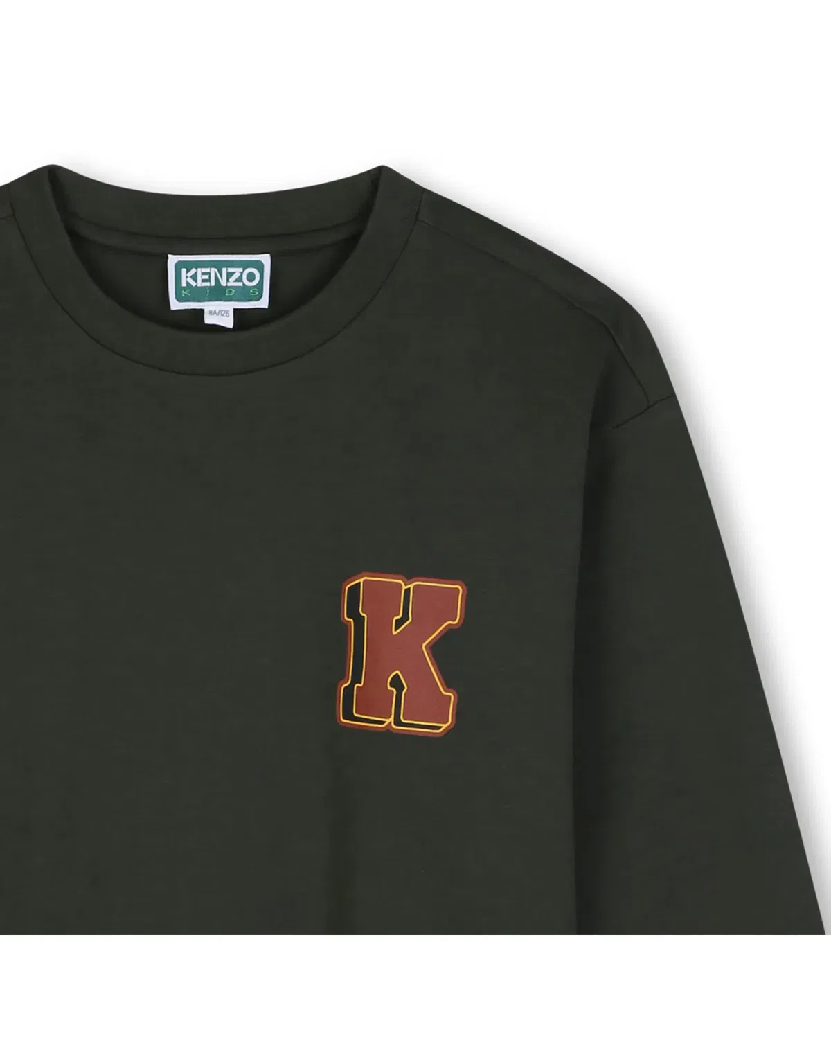 Детская футболка для мальчиков с длинным рукавом с принтом Kenzo Kids, Verde — фото 2