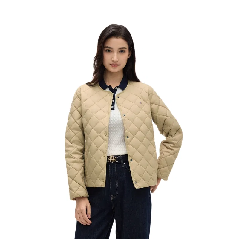 Женское зимнее пальто с воротником-стойкой Tommy Hilfiger, Khaki AEG