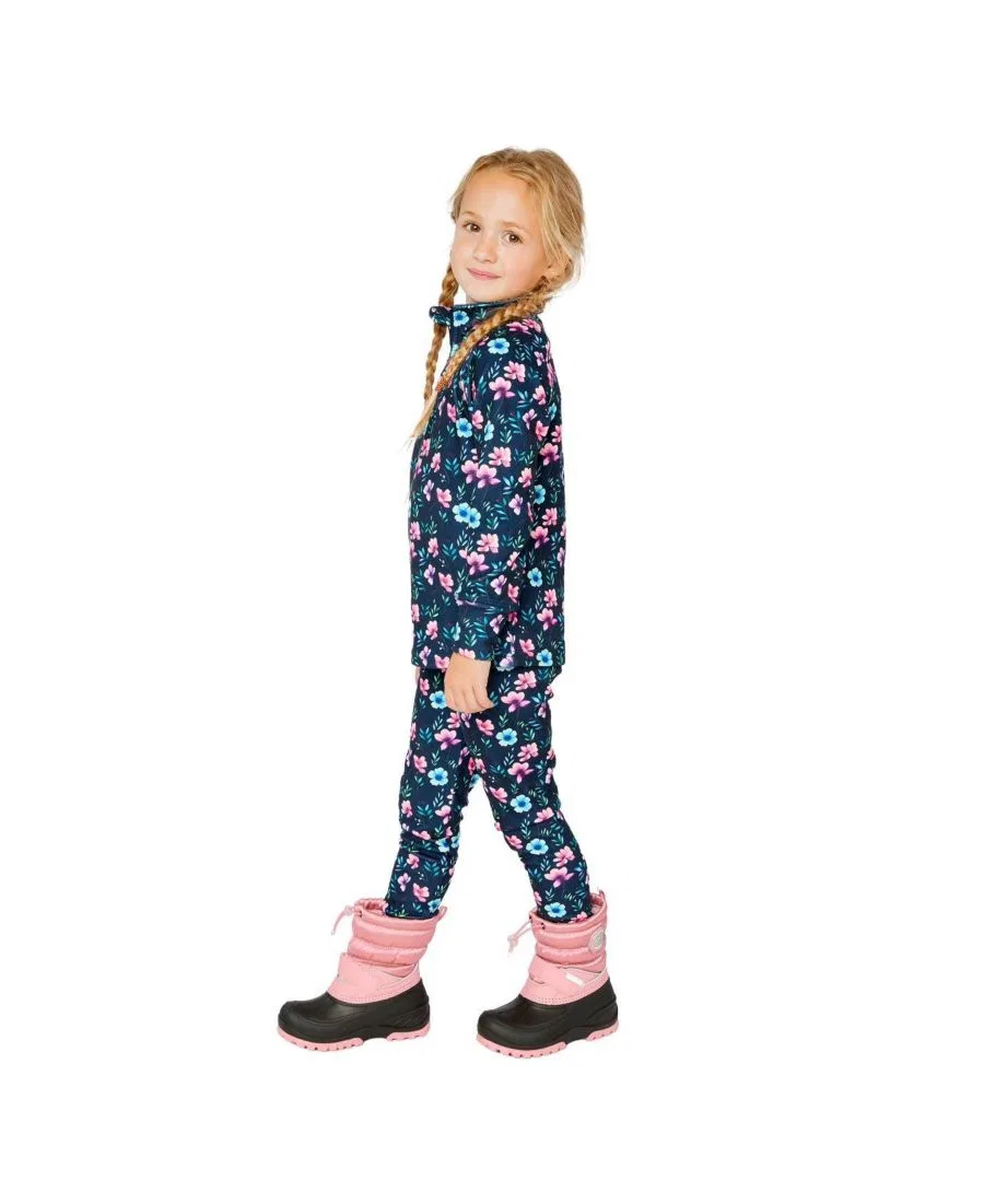 Комплект термобелья для девочек с принтом, модель Blue Floral Print Deux par Deux, Blue Floral Print — фото 3