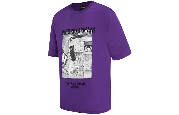 Мужская футболка Purple EMPORIO ARMANI — фото 4