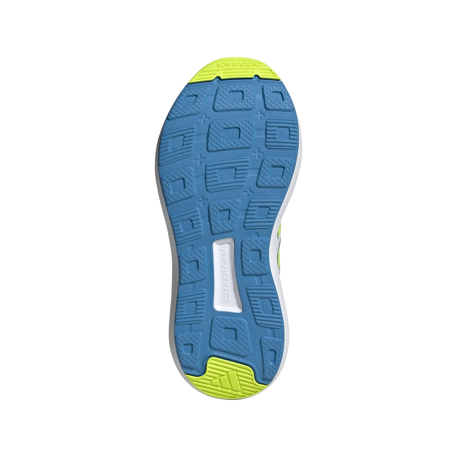 Детские кроссовки для девочек с шнуровкой Fortarun 3.0 Adidas, Grey Dotted Lemon Shiny Solar Blue — фото 4
