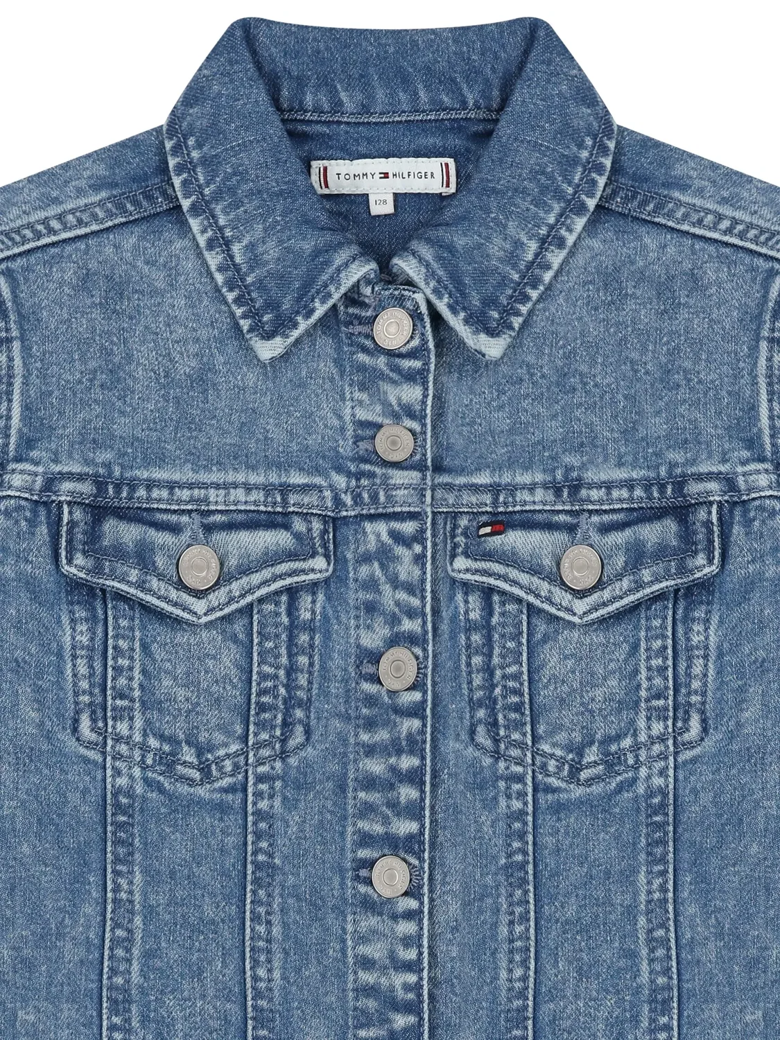 Платье из денима с застежкой на пуговицы Tommy Hilfiger, синий — фото 2