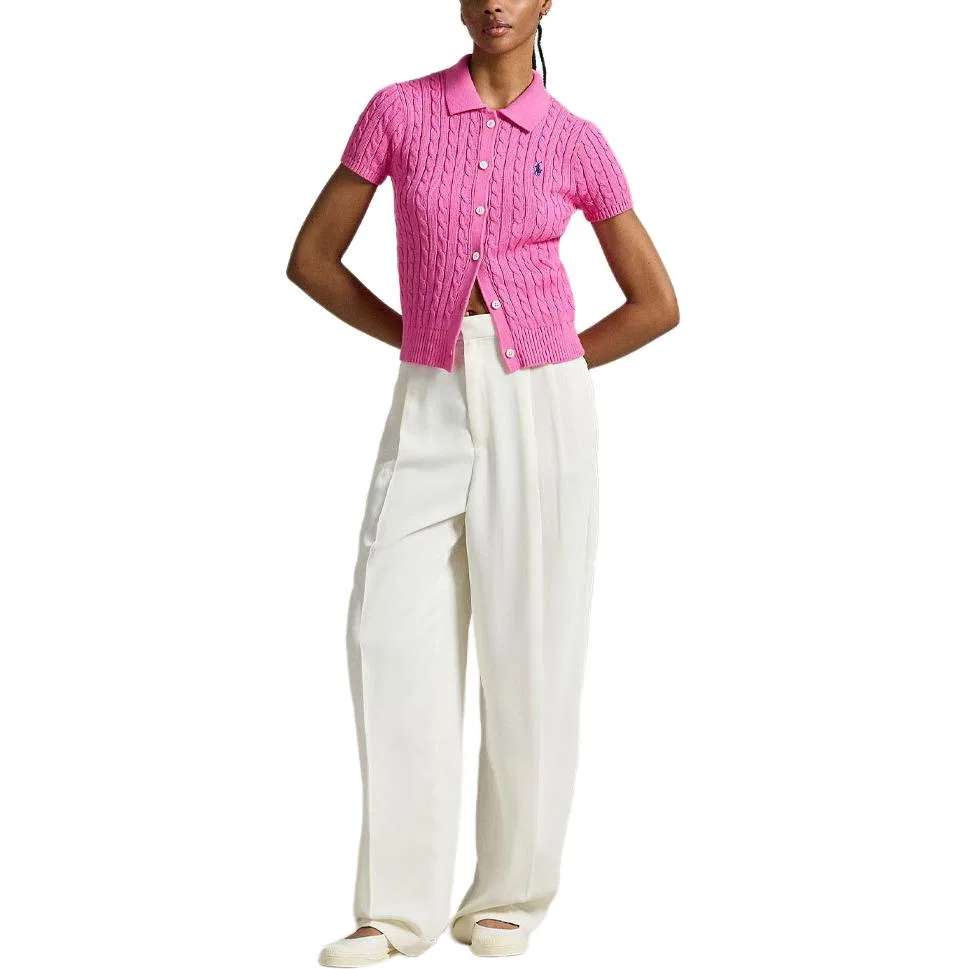 Женский облегающий трикотажный свитер с длинным рукавом Polo Ralph Lauren, Pink — фото 2
