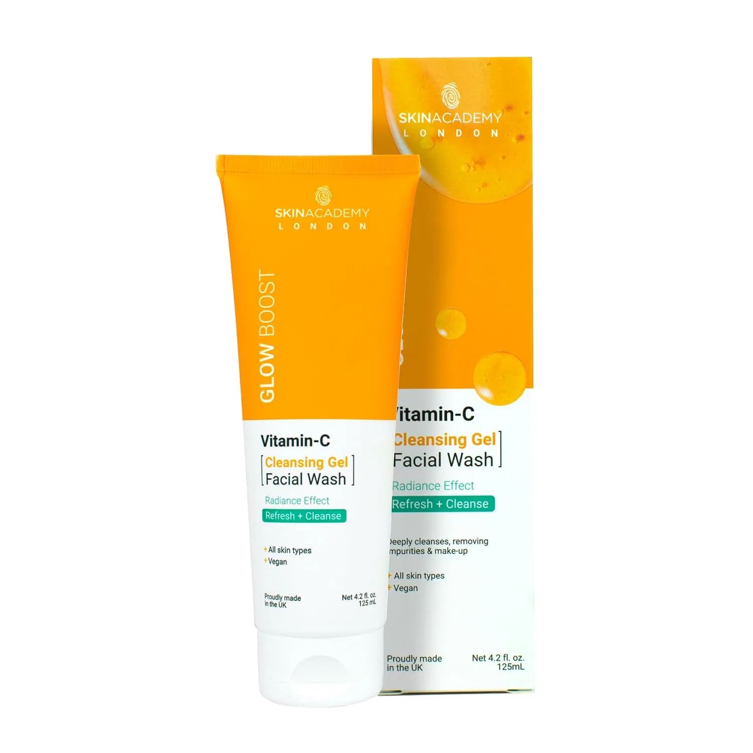 Очищающий гель для лица Glow Boost, Skin Academy London, 125 мл, Белый — фото 2