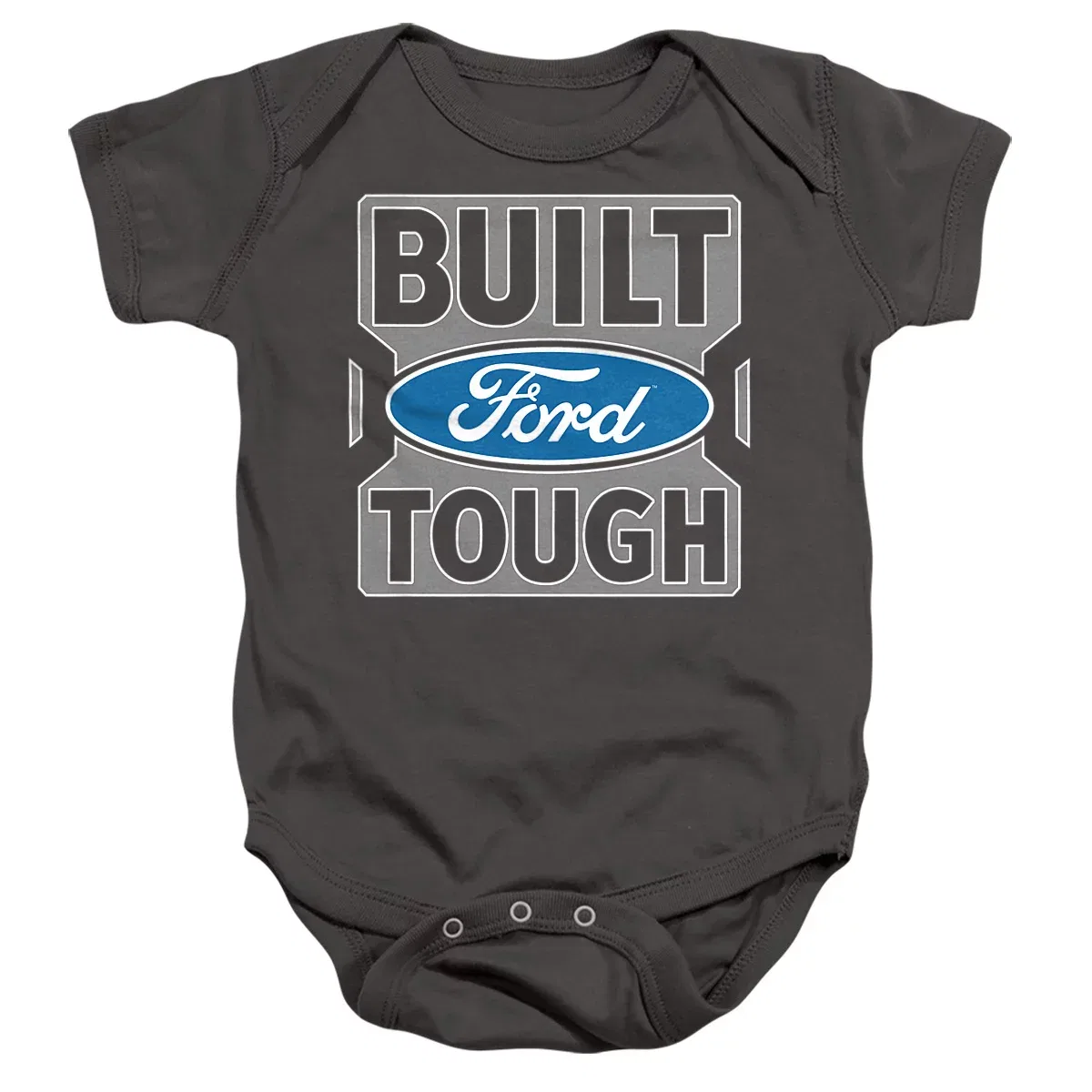 Детское боди с коротким рукавом Baby Ford Trucks Built Ford Tough LOGOVISION, Charcoal