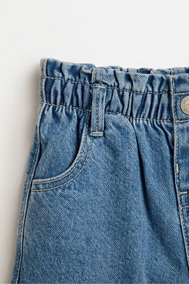 Детские шорты для девочек джинсовые Paperbag bel denim shorts Lefties, Indigo — фото 4