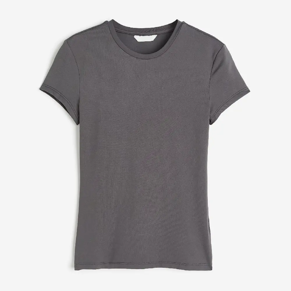

Футболка H&M Fitted Microfiber, темно-серый