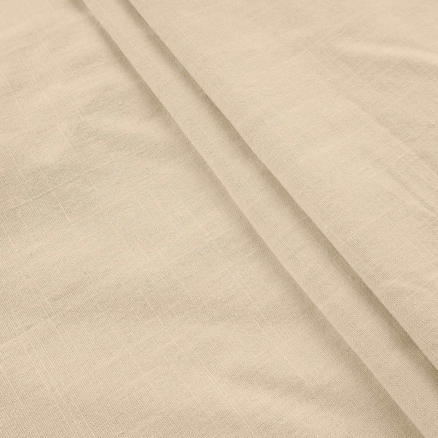 Мужская хлопково-льняная рубашка с отложным воротником, Beige — фото 3