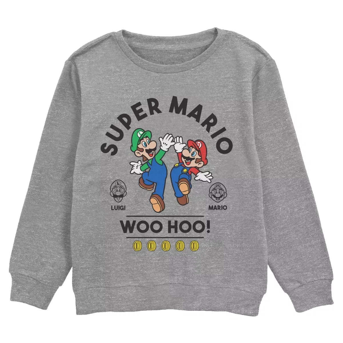 Детский свитшот для мальчиков с принтом Woo Hoo Brothers Nintendo, Athletic Heather