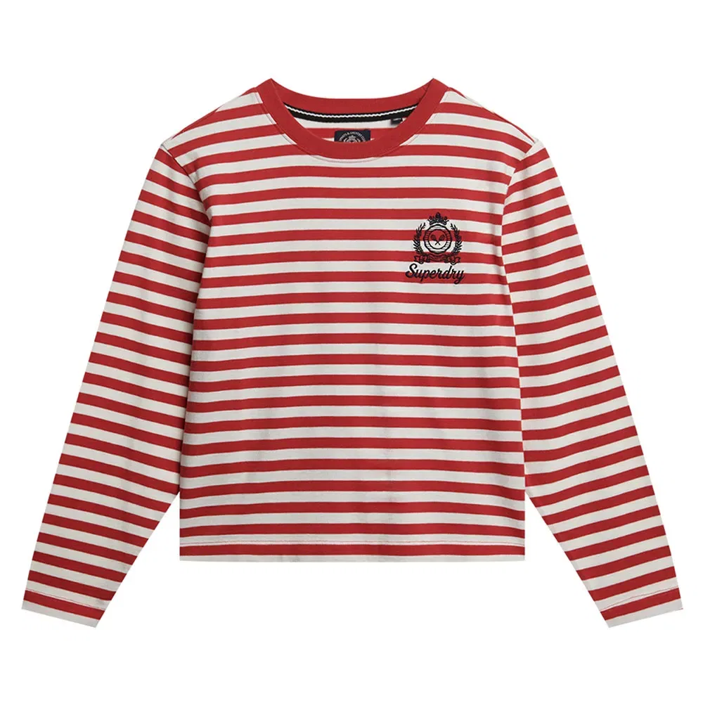Футболка с длинным рукавом Country Club Stripe Superdry, красный — фото 3