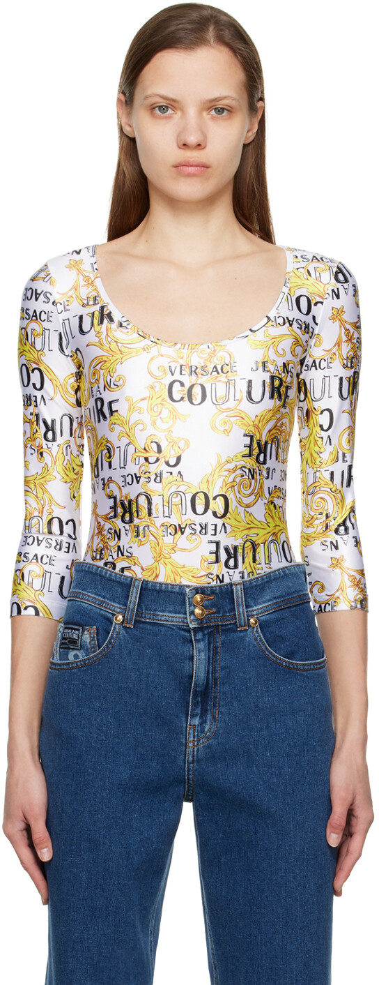 

Белое боди с рисунком Versace Jeans Couture