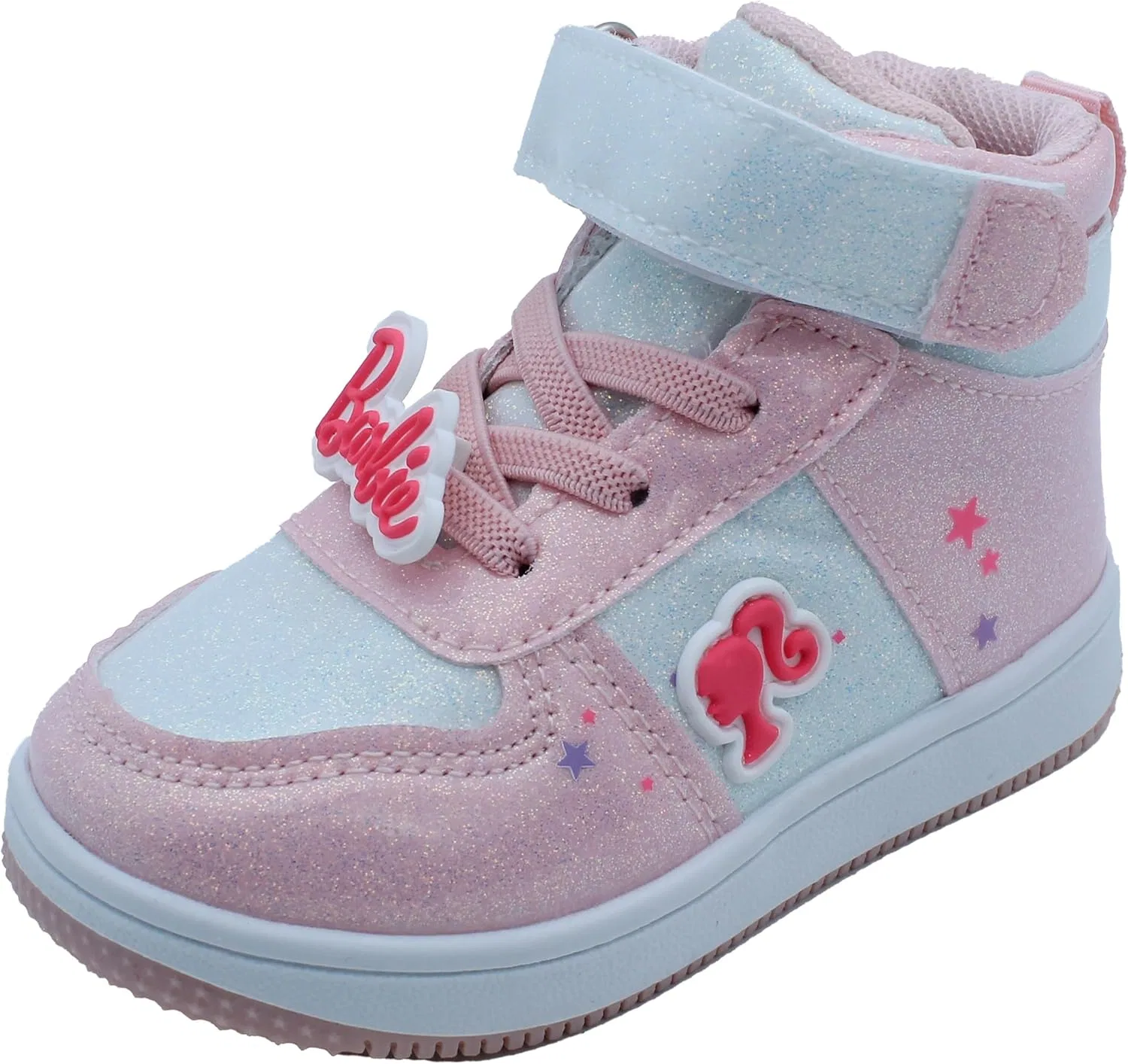 Детские кроссовки для девочек с высоким верхом Barbie, Light Pink Glitter Barbie