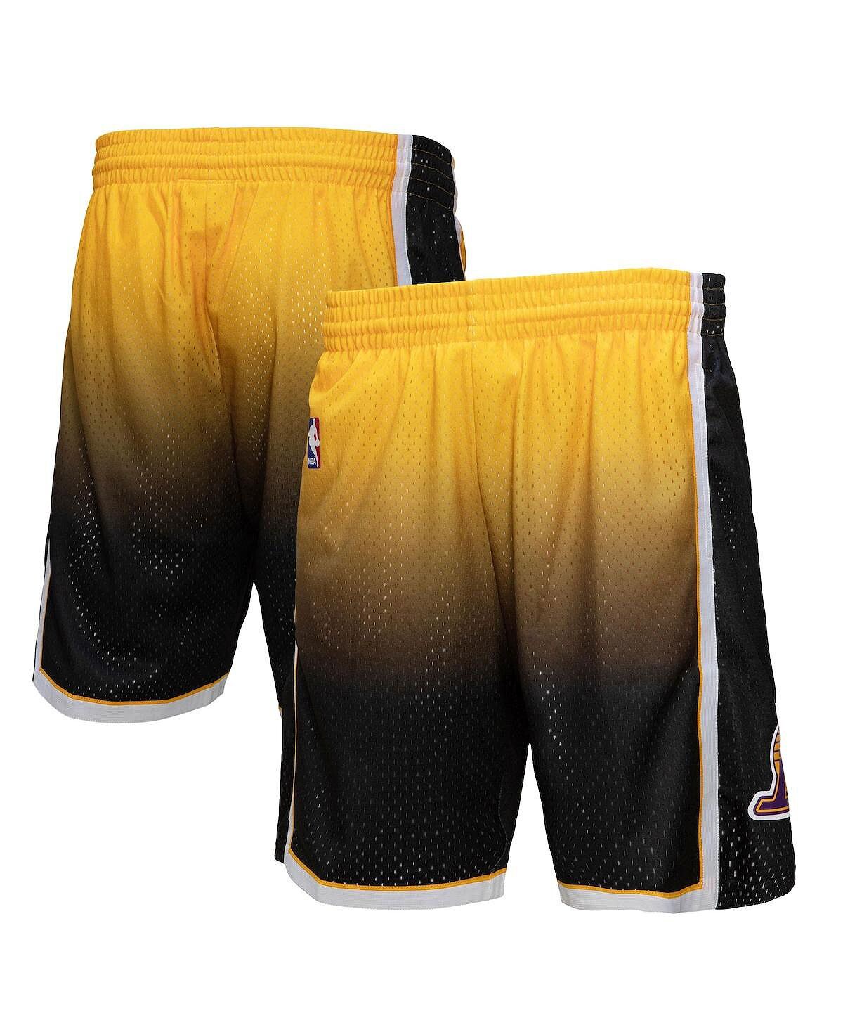 

Мужские золотые, черные шорты los angeles lakers 2009/10 hardwood classics fadeaway reload 3.0 swingman Mitchell & Ness, мульти
